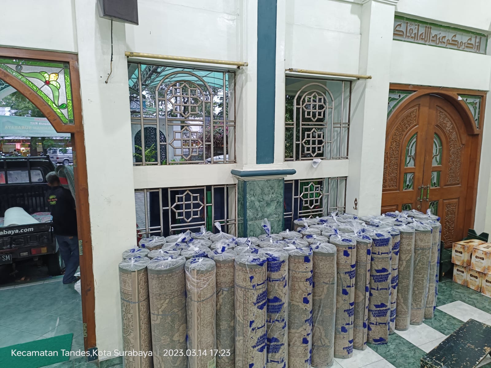 hasil cuci karpet masjid - vins clean sidoarjo